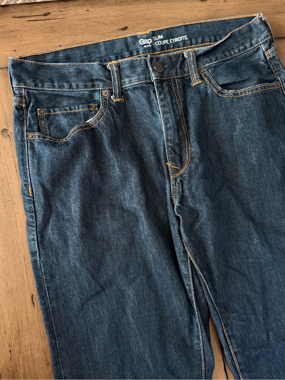 GAP Men's Straight Slim Jeans in Dark Blue Denim size 34/30 #471